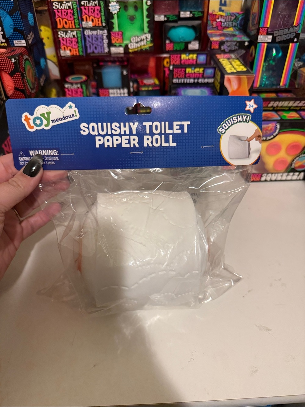 Toymendous Squishy Toilet Paper Roll - White